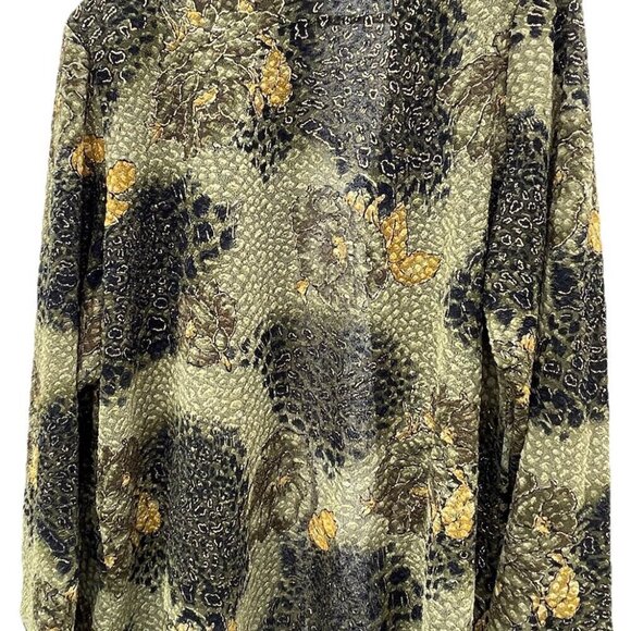 Vintage TanJay Green Botanical Open Front Knit Blazer Plus women’s Size L - Picture 6 of 14